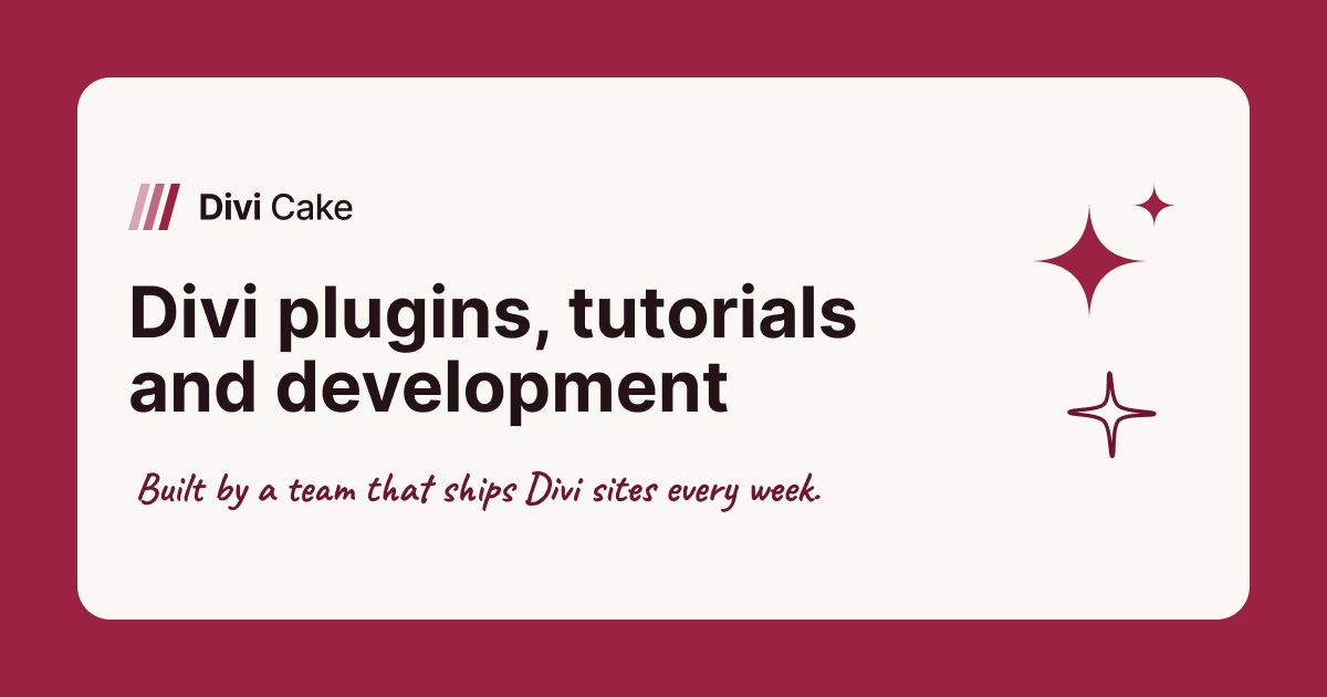 Divi Cake website preview