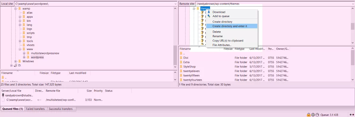 Creating Divi child theme directory