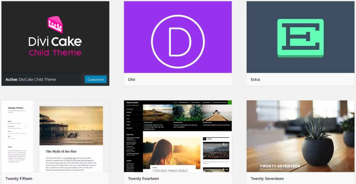 Divi child theme and WordPress themes