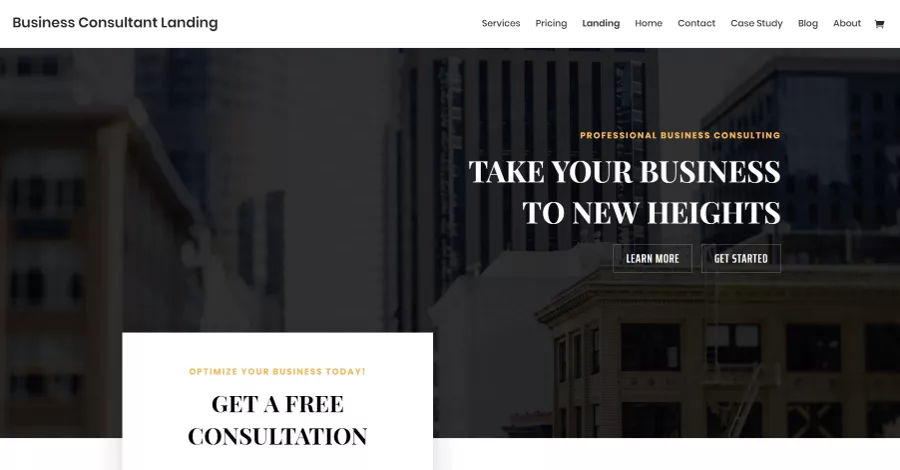 Business Consultant Divi Landing Page Layout