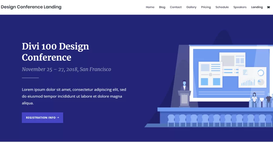 Design Conference Divi Landing Page Layout
