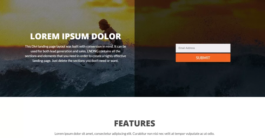 LNDNG Divi Landing Page Layout