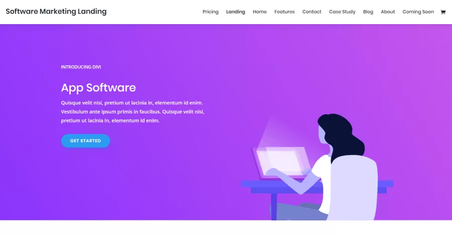 Software Marketing Divi Landing Page Layout