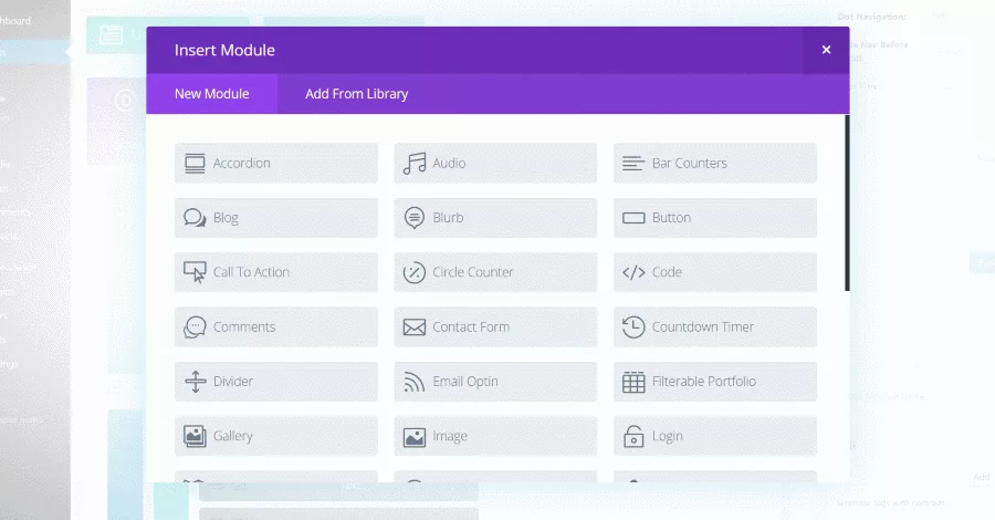 Divi Theme includes 46 modules that you can drop into any location within your layout.