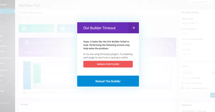 Fix the Divi Builder Timeout Error