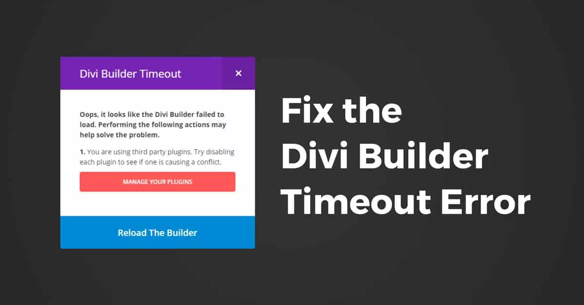 Divi Builder Time Error Screenshot