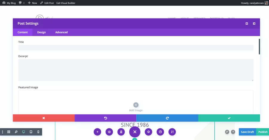 You can expand the modals (for both the frontend and backend visual builders) to get a better view of them. This is the post settings as seen on the frontend.