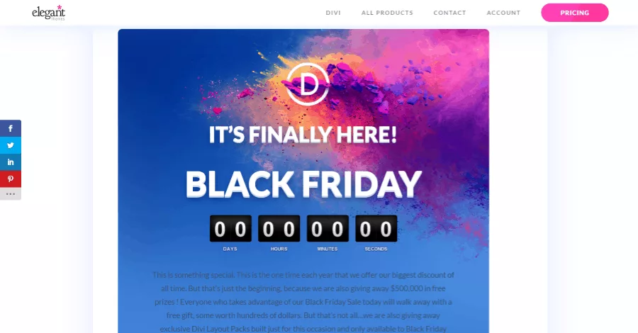 Divi Pricing and Discounts on Black Friday Sale