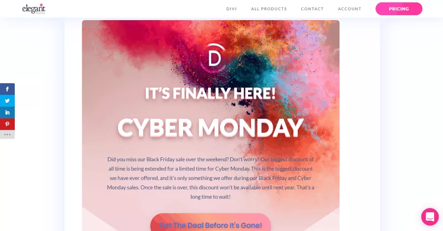 Cyber Monday Divi Pricing and Discounts