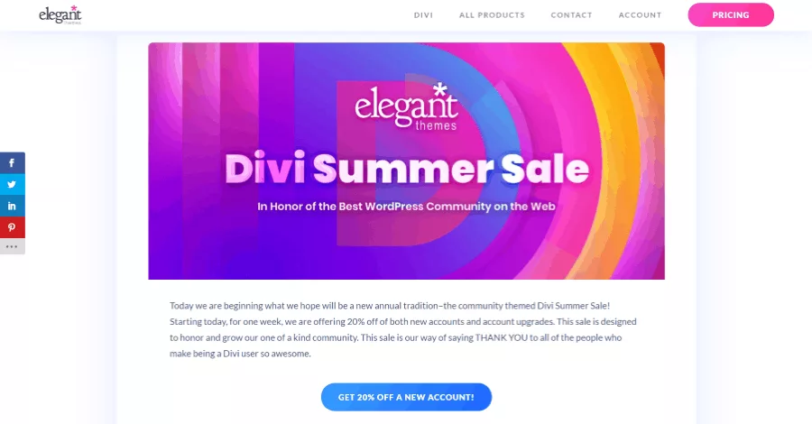 Divi Summer Sale - Divi Pricing and Discounts