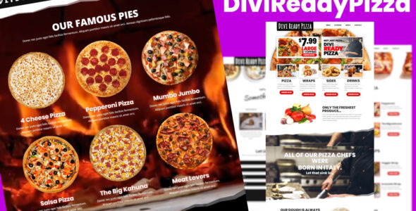 Divi Layout Pack – Divi Ready Pizza on Divi Cake
