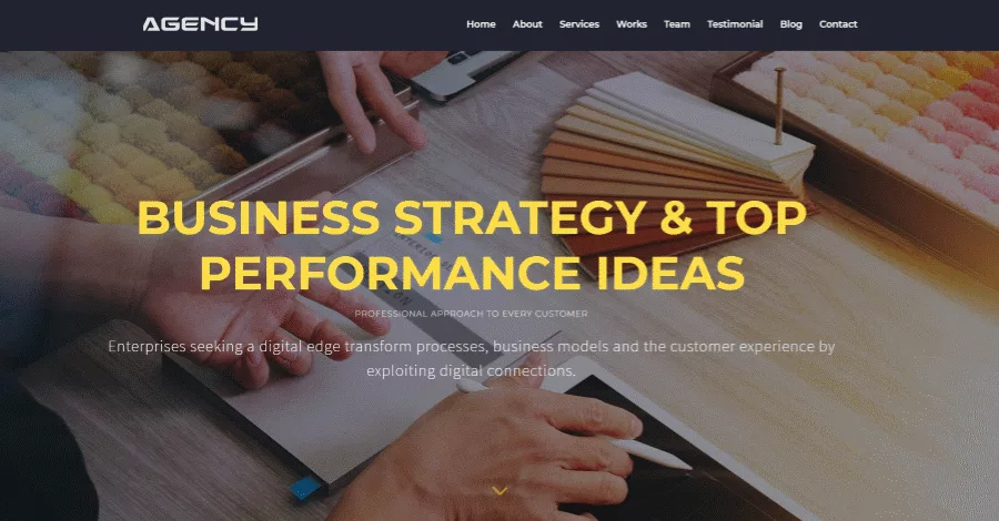 Agency Webbook features a diverse range of 8 pages, including a project page, portfolio section, and blog section. Custom animations and modules enhance each page, including a stylish footer and person module.