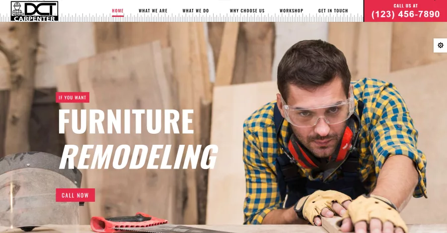 DIVI Carpenter theme tailored for carpentry services including