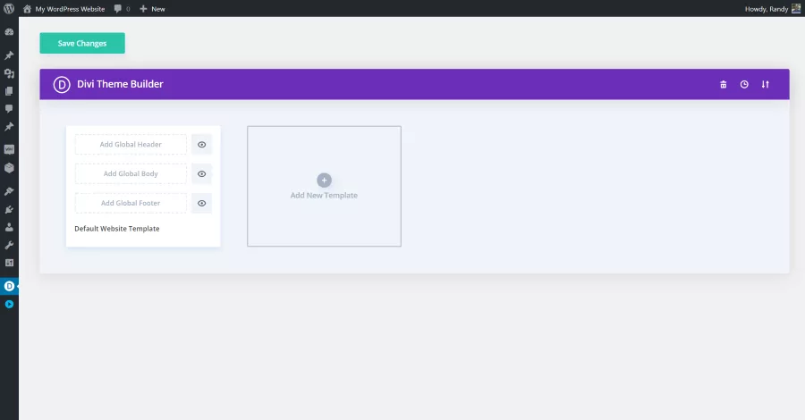 Divi Theme Builder Workspace