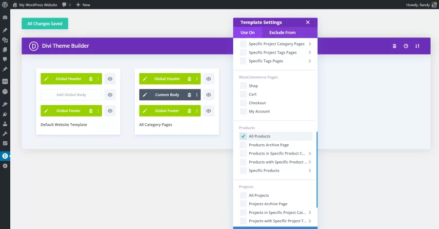 Products Page Example