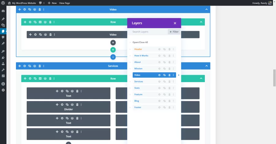 Navigating to Divi Builder Elements