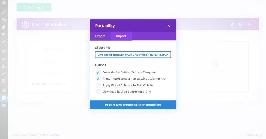 Importing layouts