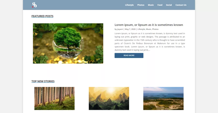 Lifestyle Blog Layout