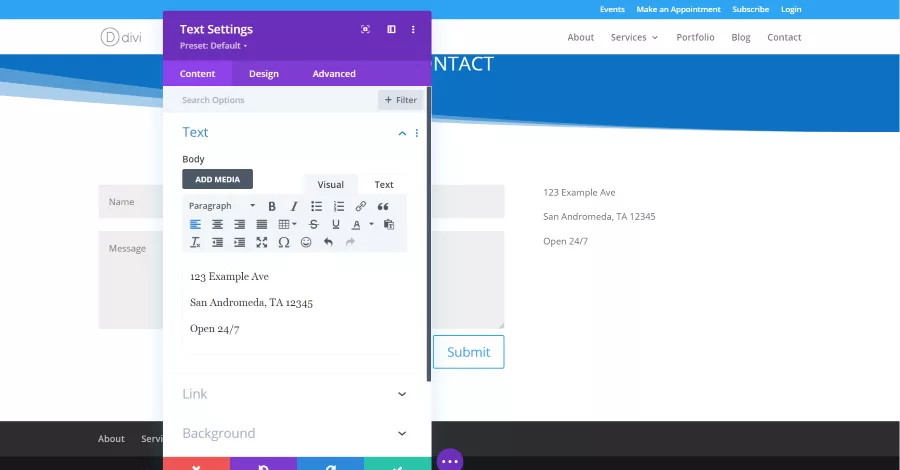 Creating a Divi Layout