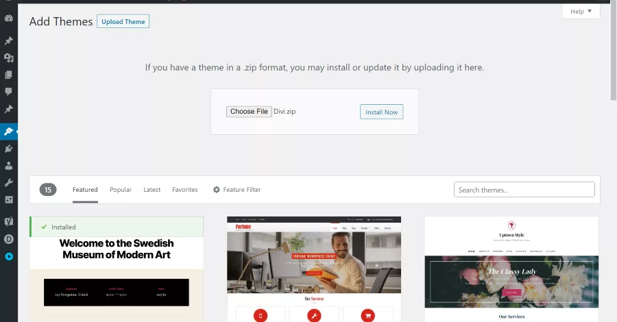 Installing Divi