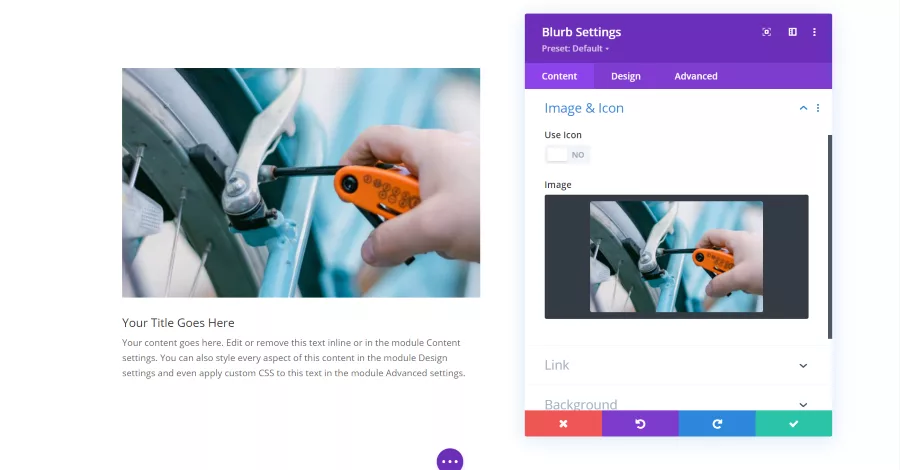 Blurb Module Image and Icon Settings