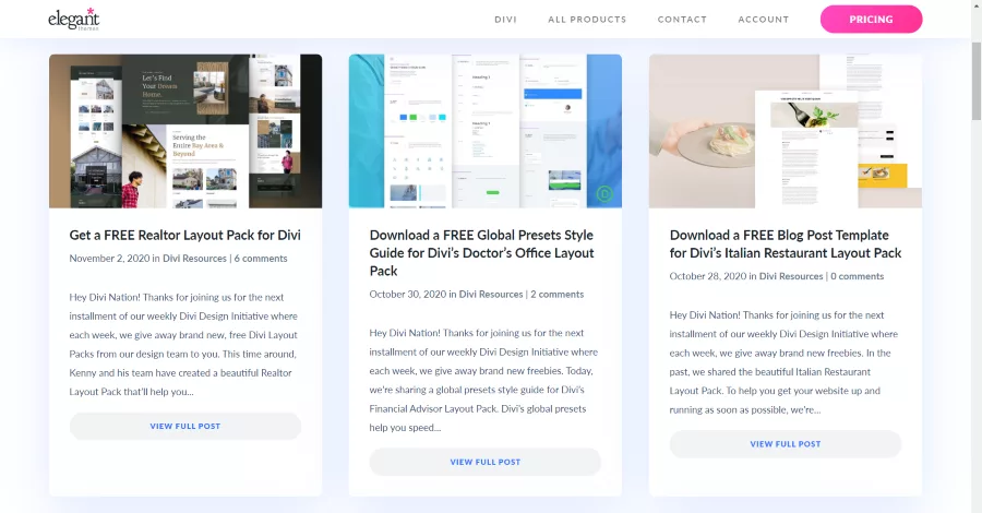 Elegant Themes Layouts