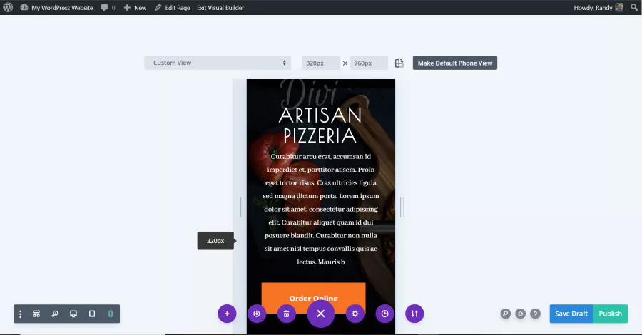 Viewing a Custom Size