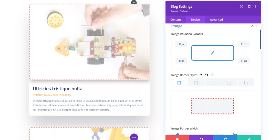 Blog Module Settings Image