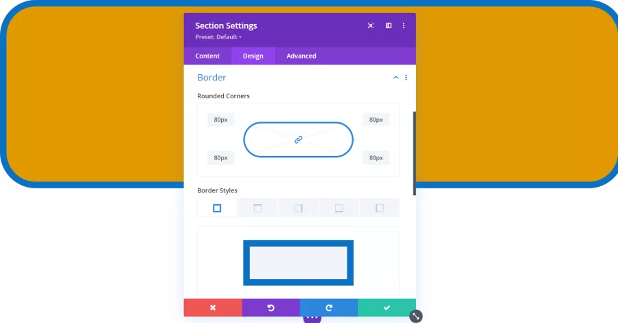 Section Settings Border