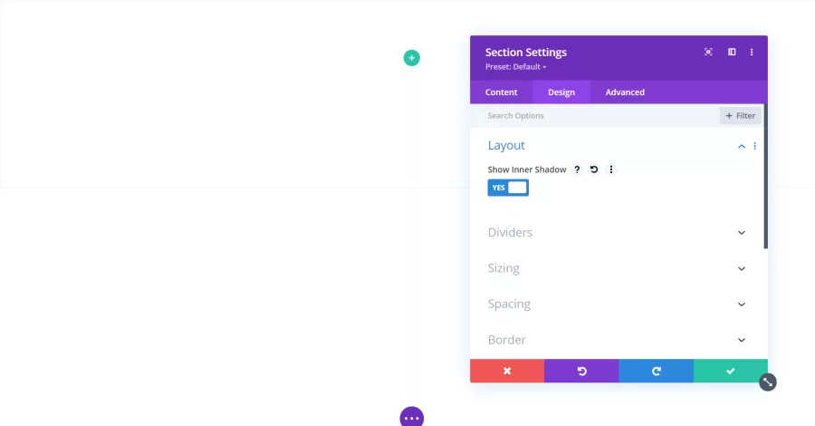 Section Settings Layout