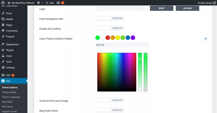 Color Pickers Default Palette