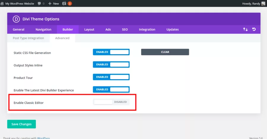Enable Classic Editor