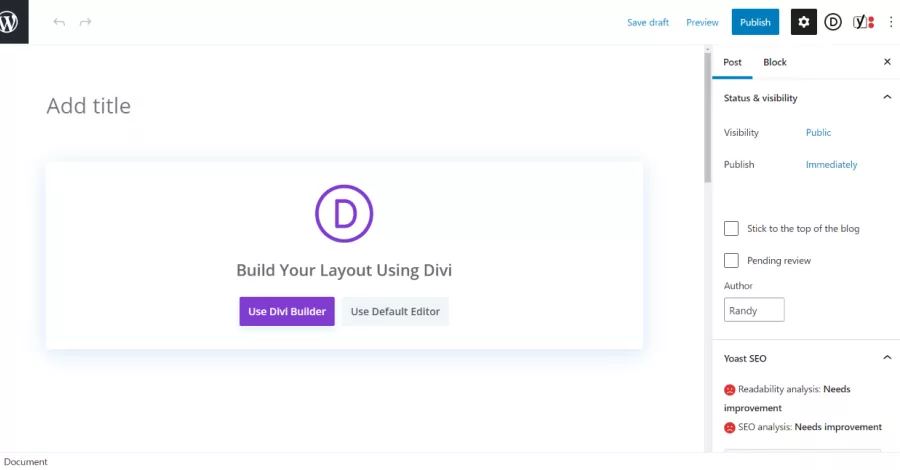 Enable Divi Builder On Post Types