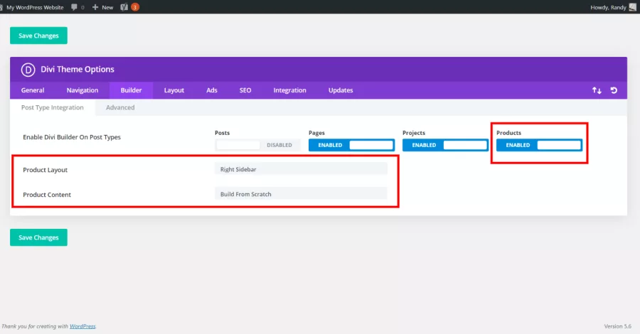 Enable Divi Builder On Post Types