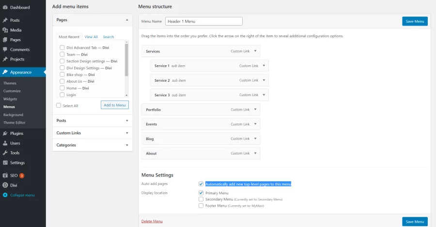 Exclude pages