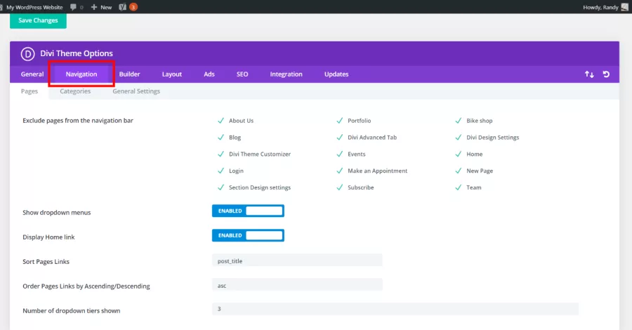 Navigation Tab