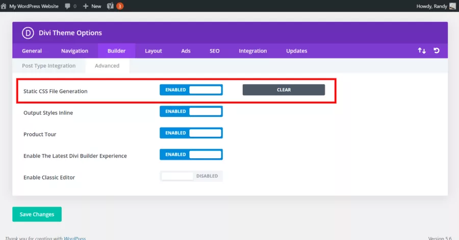 Static CSS File Generation