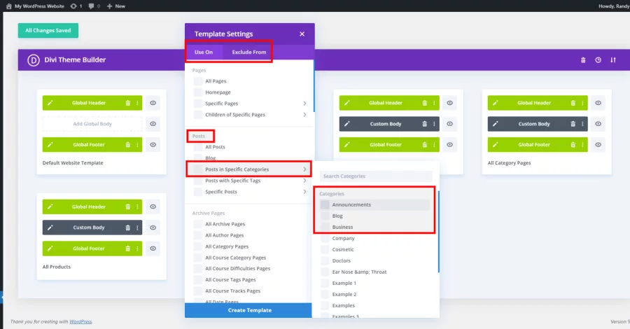 Manage your Template Assignments