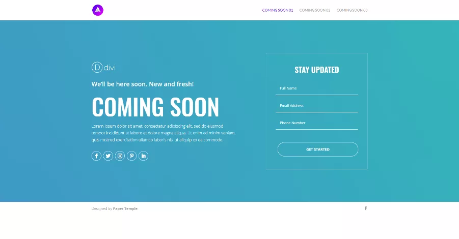 Divi Coming Soon 01