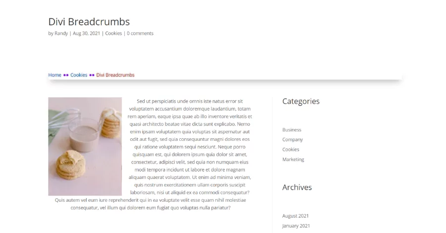 Divi Breadcrumbs Ultimate Design Settings