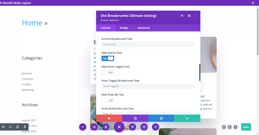 Hide Search Text