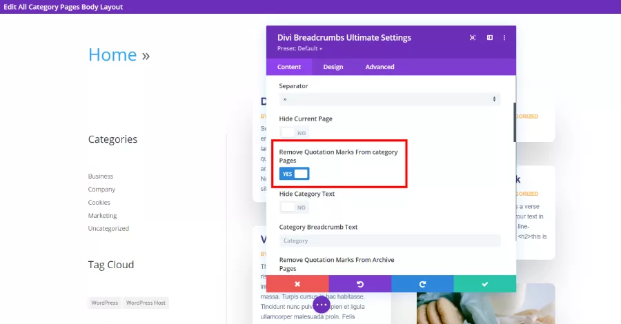 Remove Quotation Marks from Category Pages