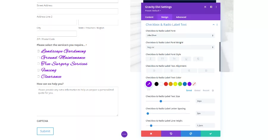 Checkbox and Radio Label Text