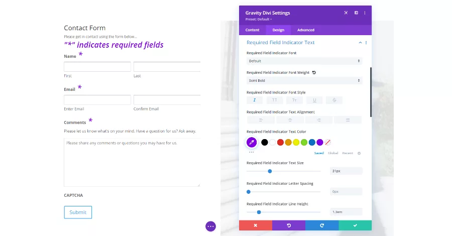 Required Field Indicator Text