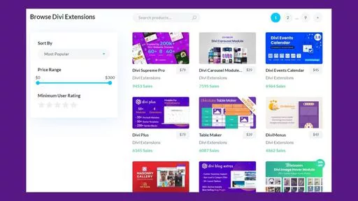 Marketplace listing of Divi Extension