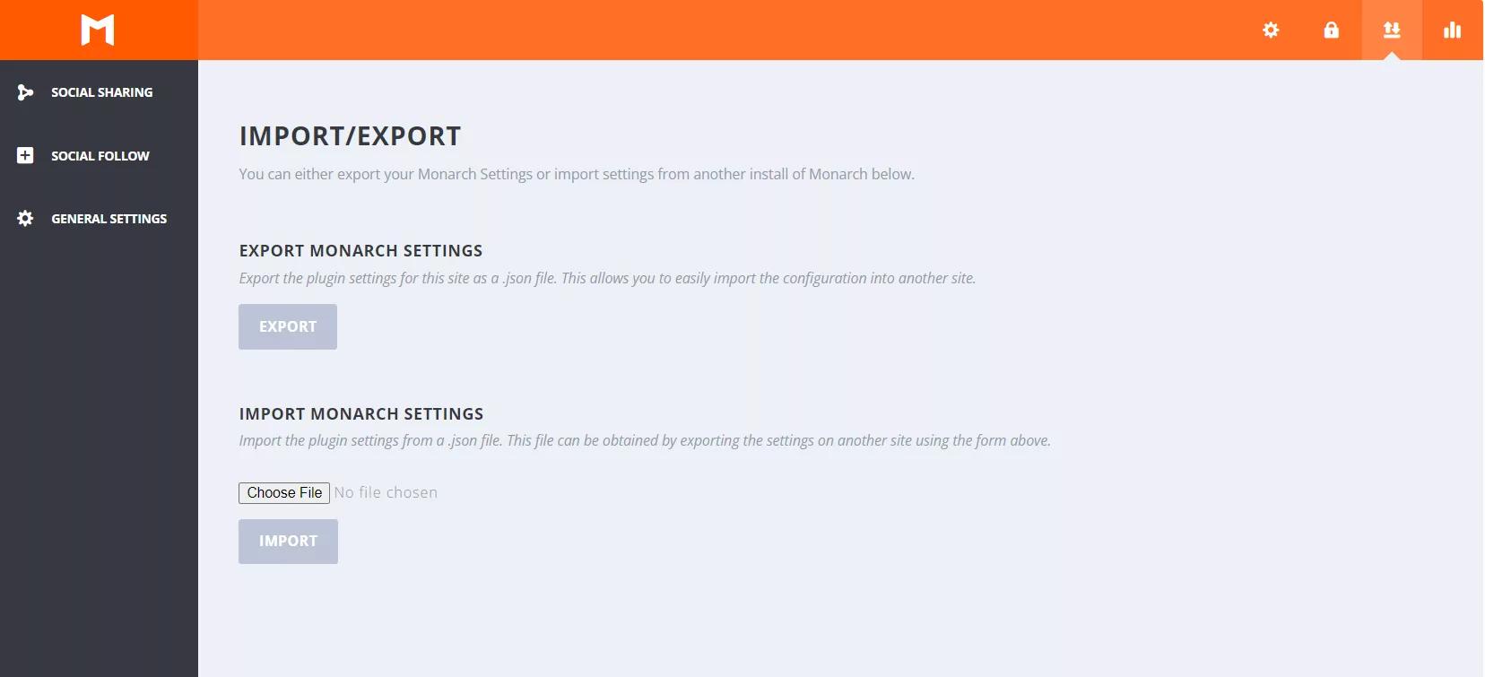 Monarch’s seamless Import/Export Settings