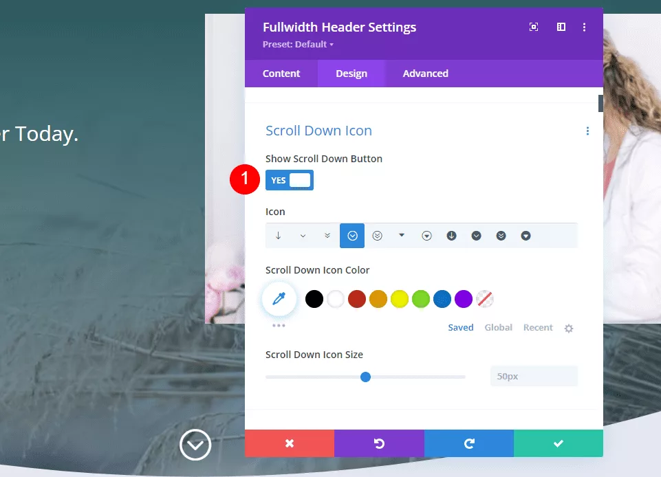 A range of customization options for your Scroll Down Button suited for your specific needs.