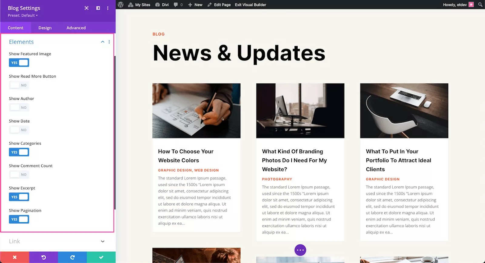 How to customize your blog using Divi design features and elements to create a unique look.