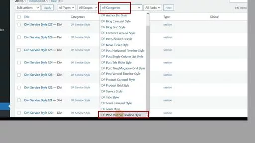 Dive into Divi Layouts: Spotting Timeline Styles.