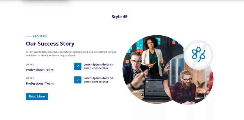 Success Story in Style with a Divi Marketplace Product: Ultimate Divi Modules UI Bundle’ Style 45